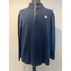 Abenaqui Country Club Rye, NH Long Sleeve Polo Sweatshirt Navy Size XL SG